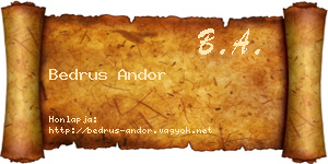 Bedrus Andor névjegykártya